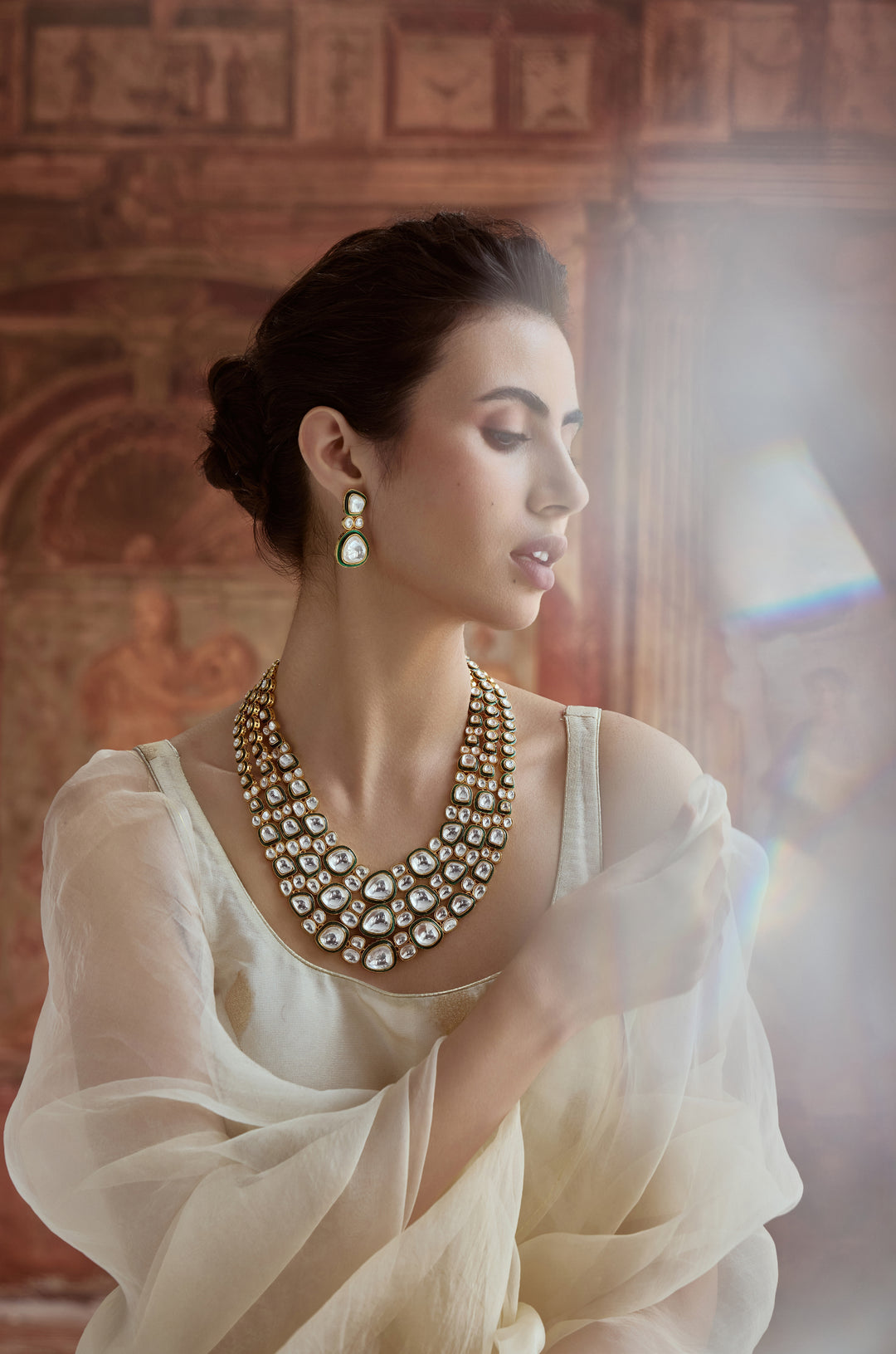Kashi Polki Layered Necklace Set