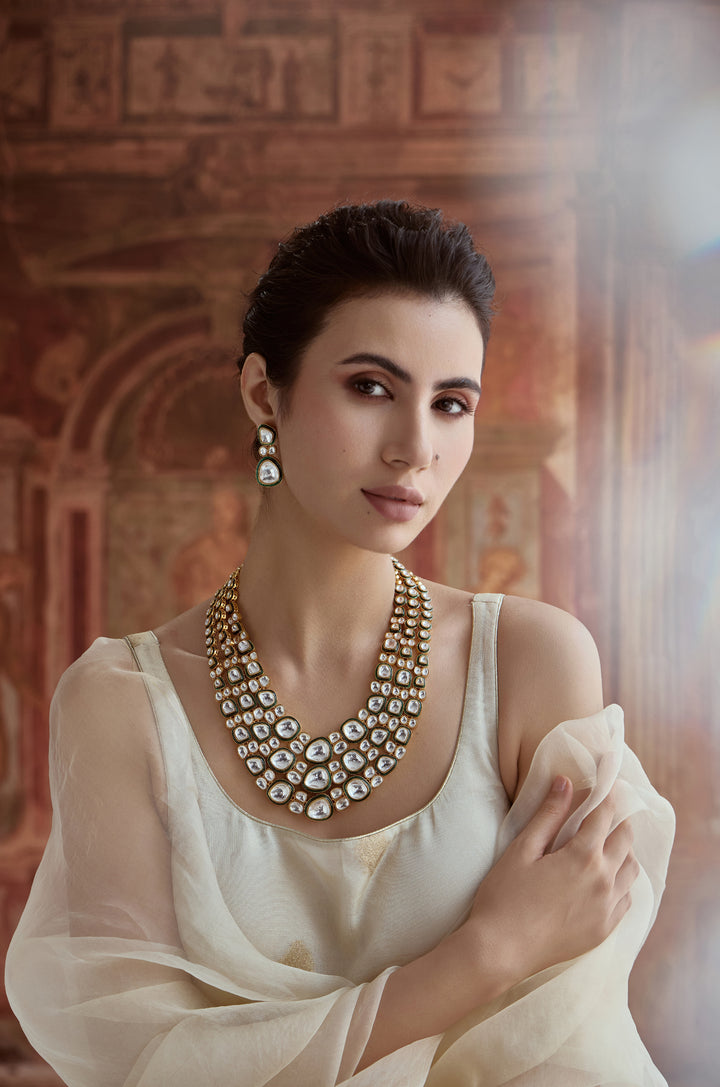 Kashi Polki Layered Necklace Set