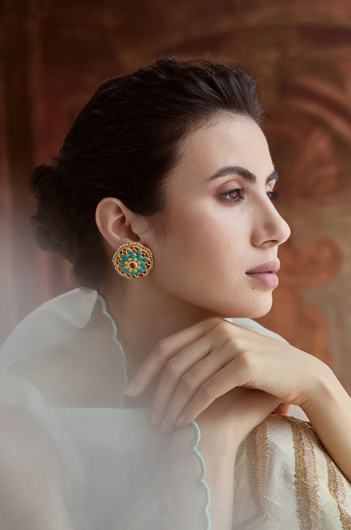 Kanshika Floral Fine Silver Studs