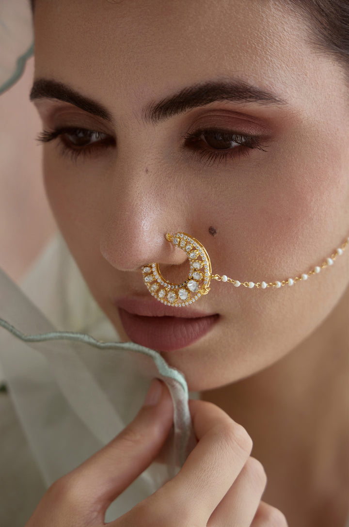 Ishika Polki Silver Nosepin