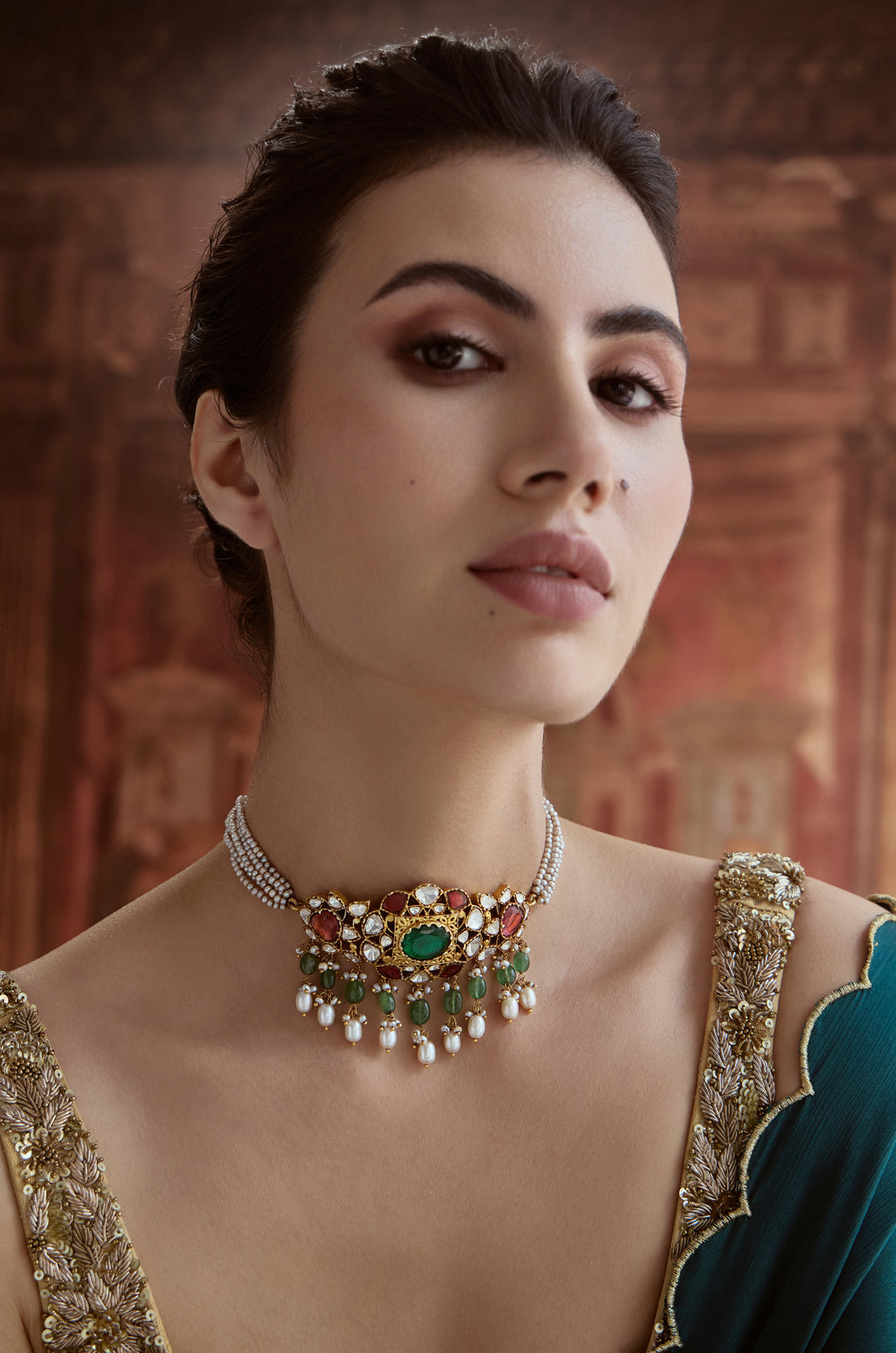 Jahnvi Polki Silver Necklace