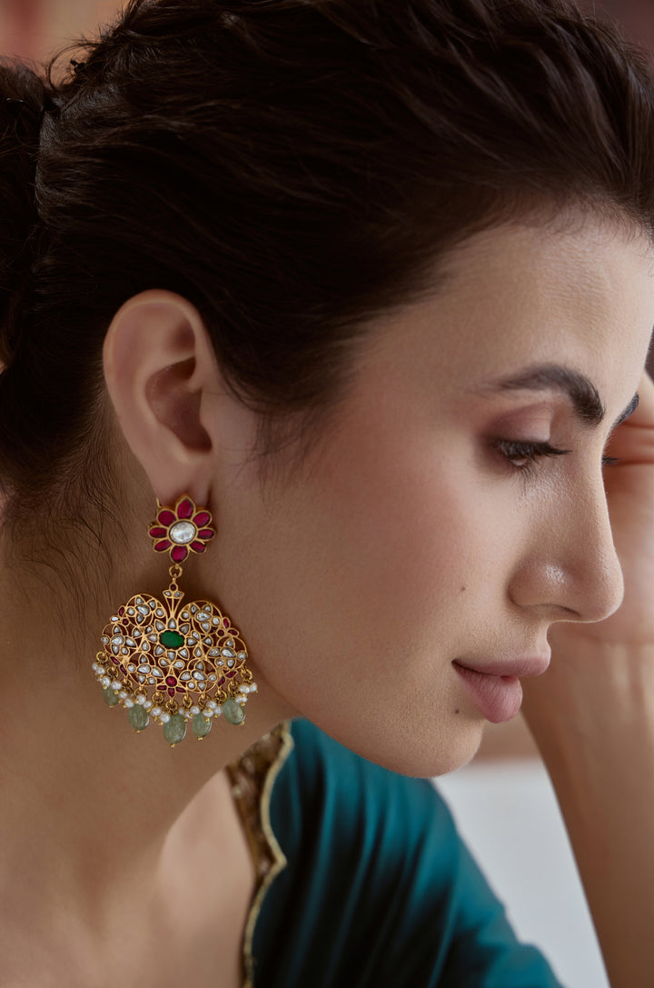 Gulruk Fine Silver Chandbali Earrings