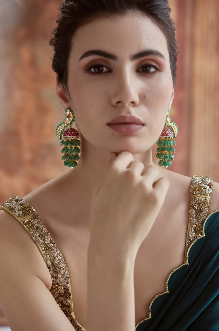 Emery Fine Silver Jhumka Earrings