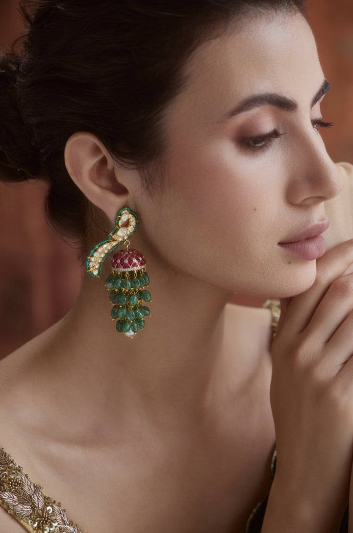 Emery Fine Silver Jhumka Earrings