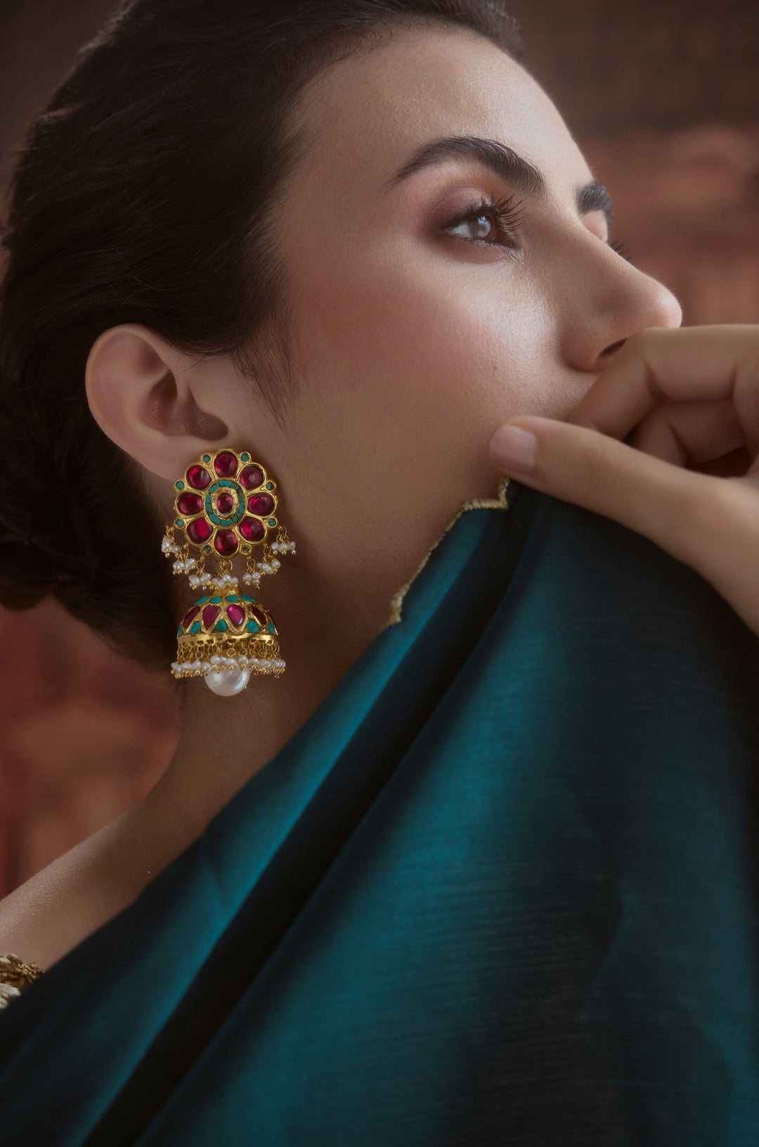 Grisha Fine Silver Jhumka Earrings