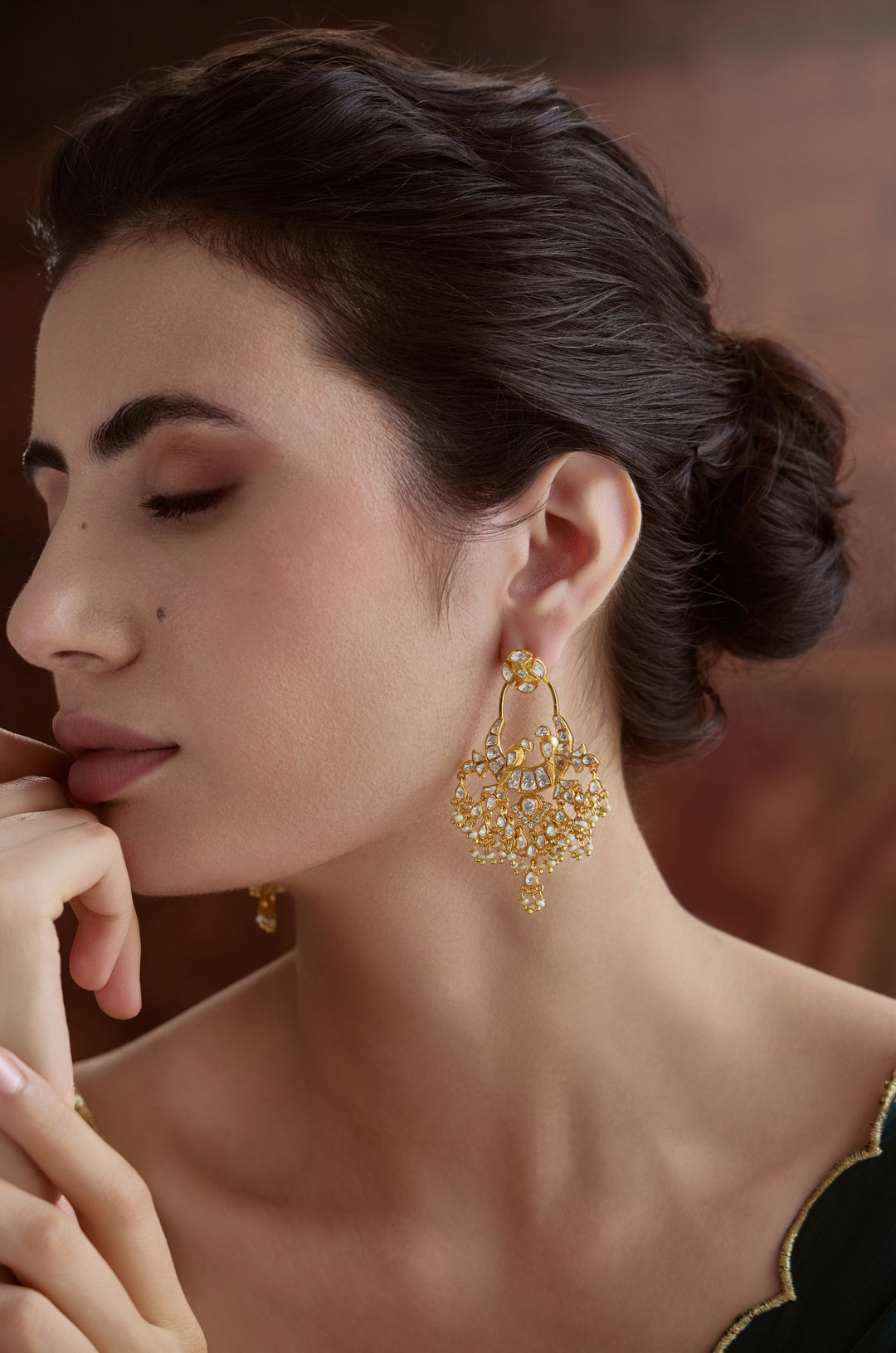 Noorie Silver Polki Earrings