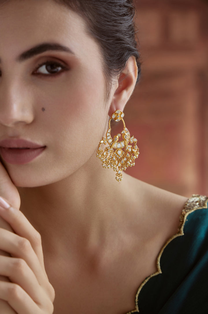 Noorie Silver Polki Earrings