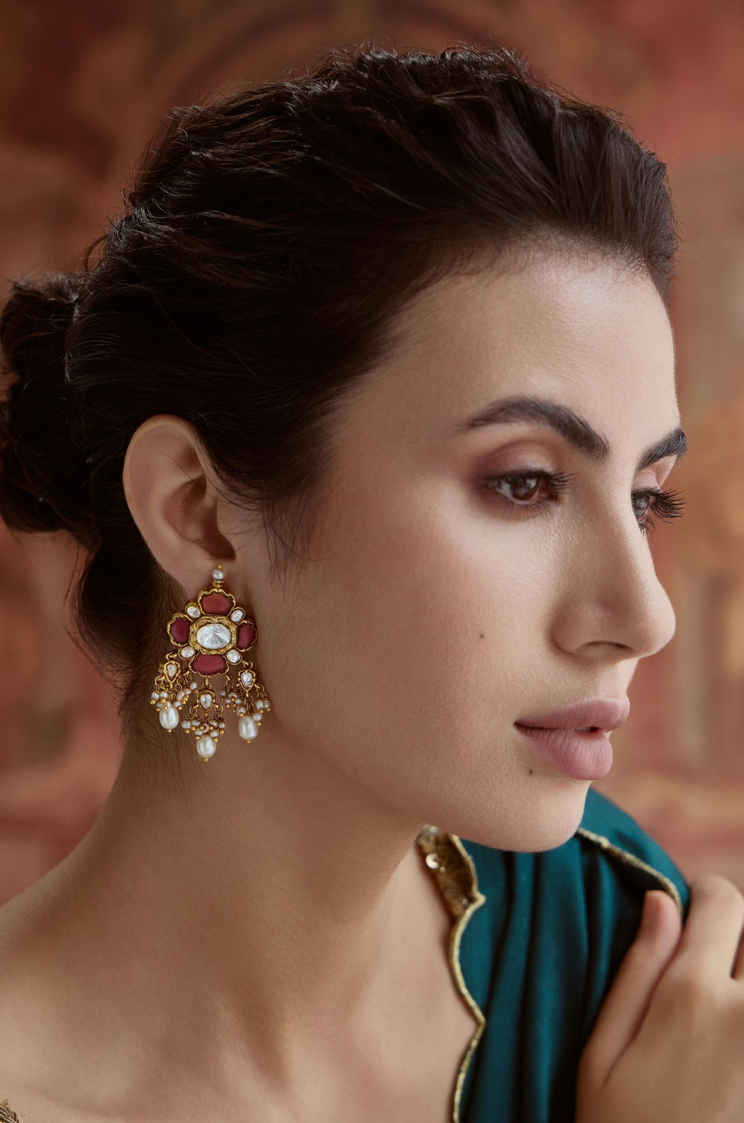 Roshnara Silver Polki Earrings