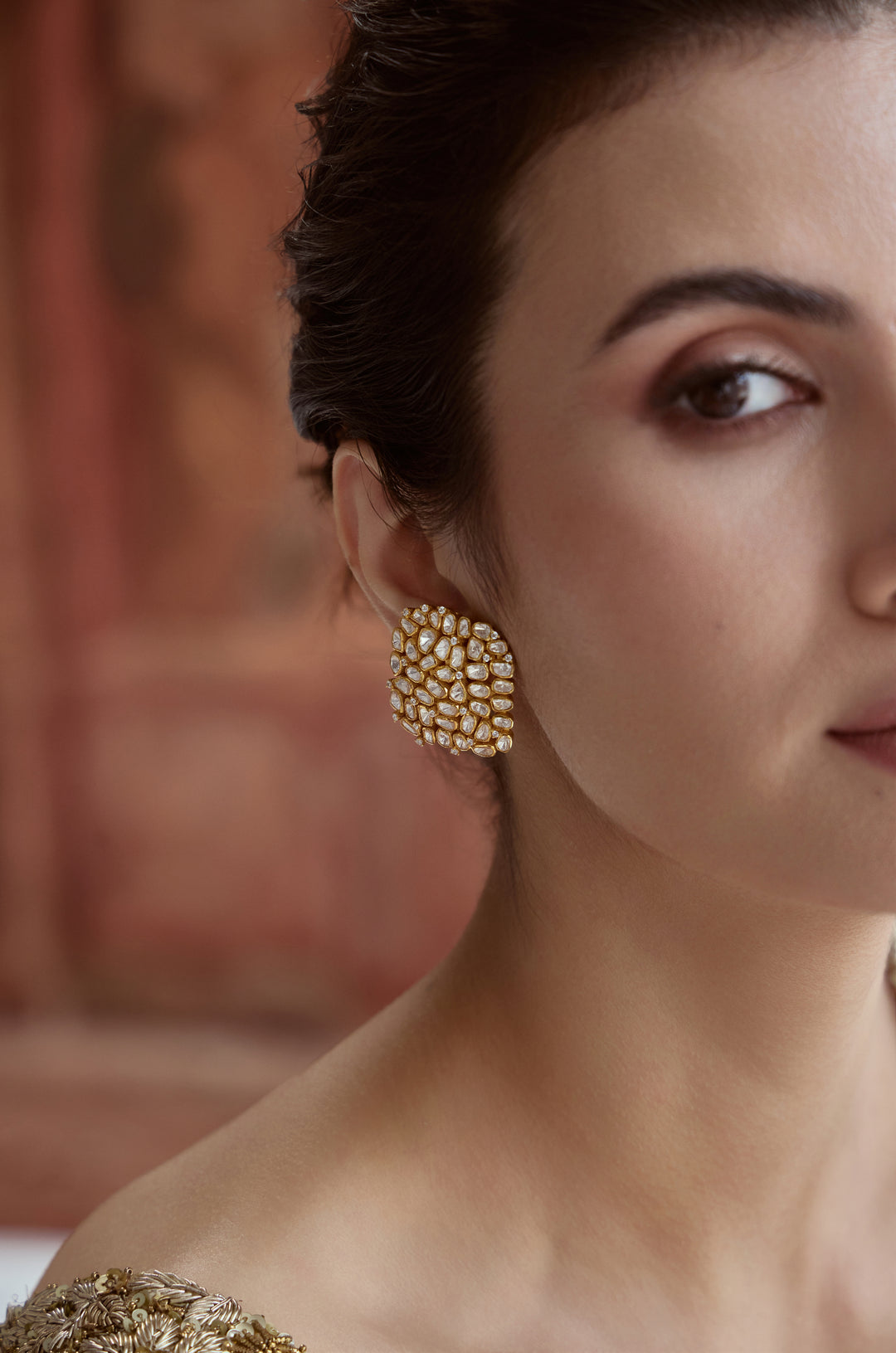 Wamika Polki Silver Studs