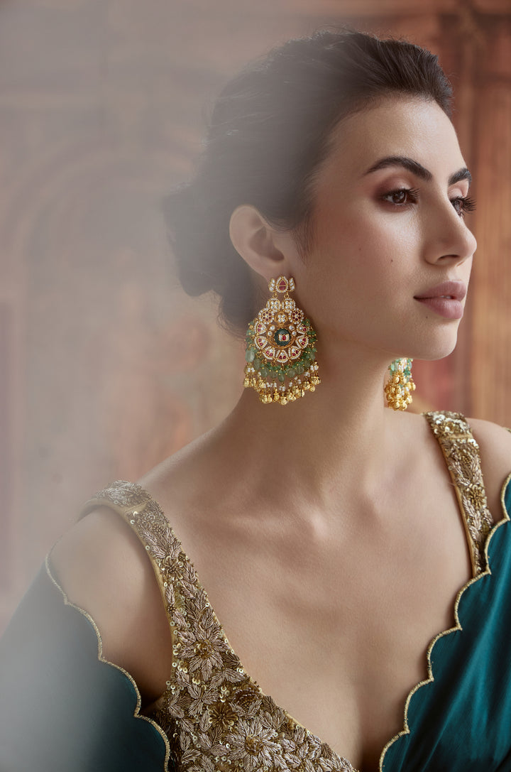 Shahbano Kundan Chandbali Earrings