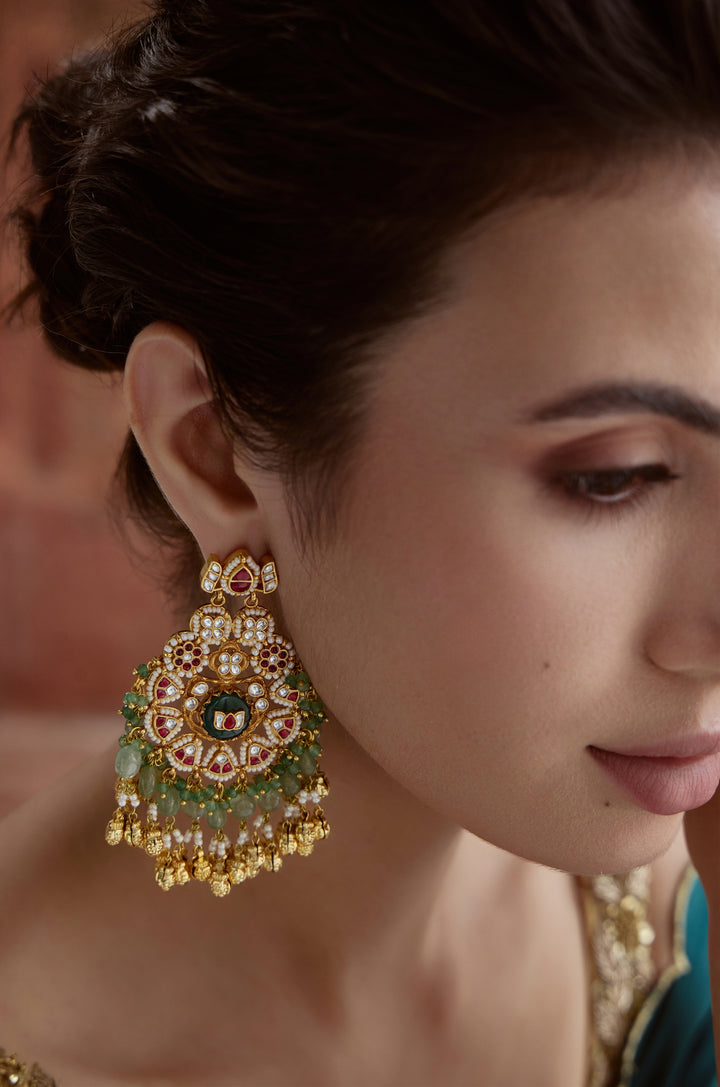 Shahbano Kundan Chandbali Earrings