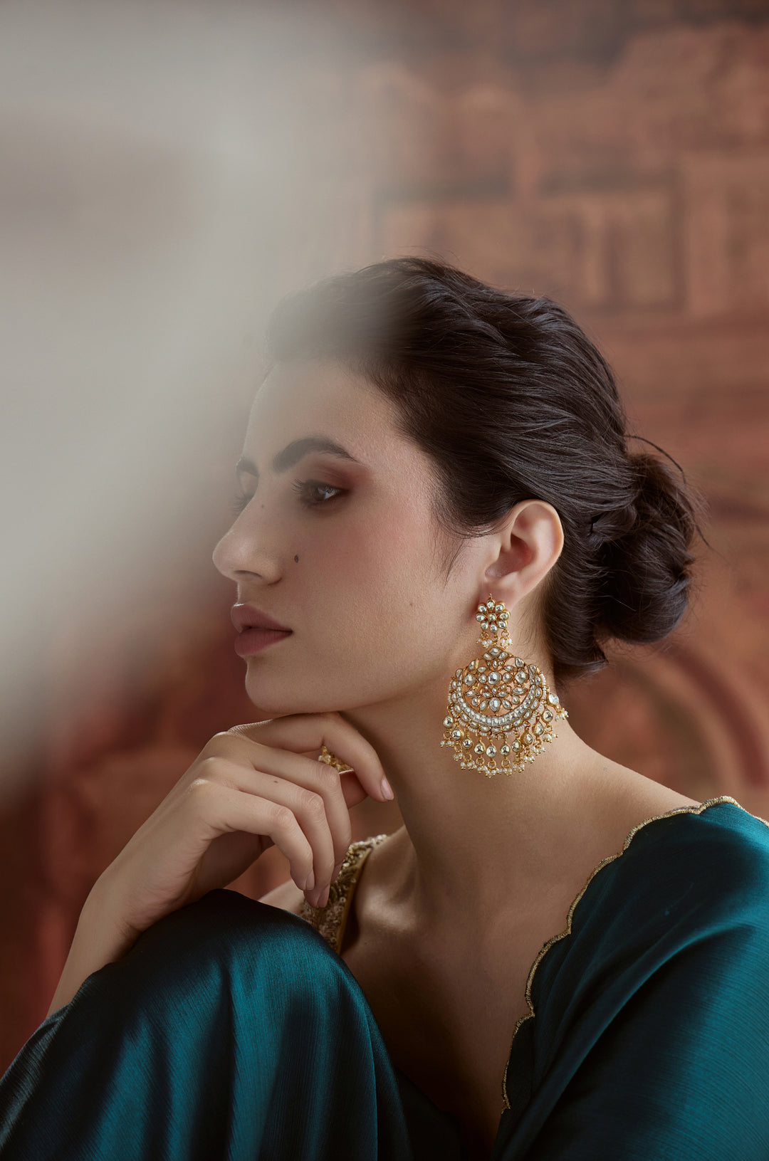 Aafreen Kundan Chandbali Earrings