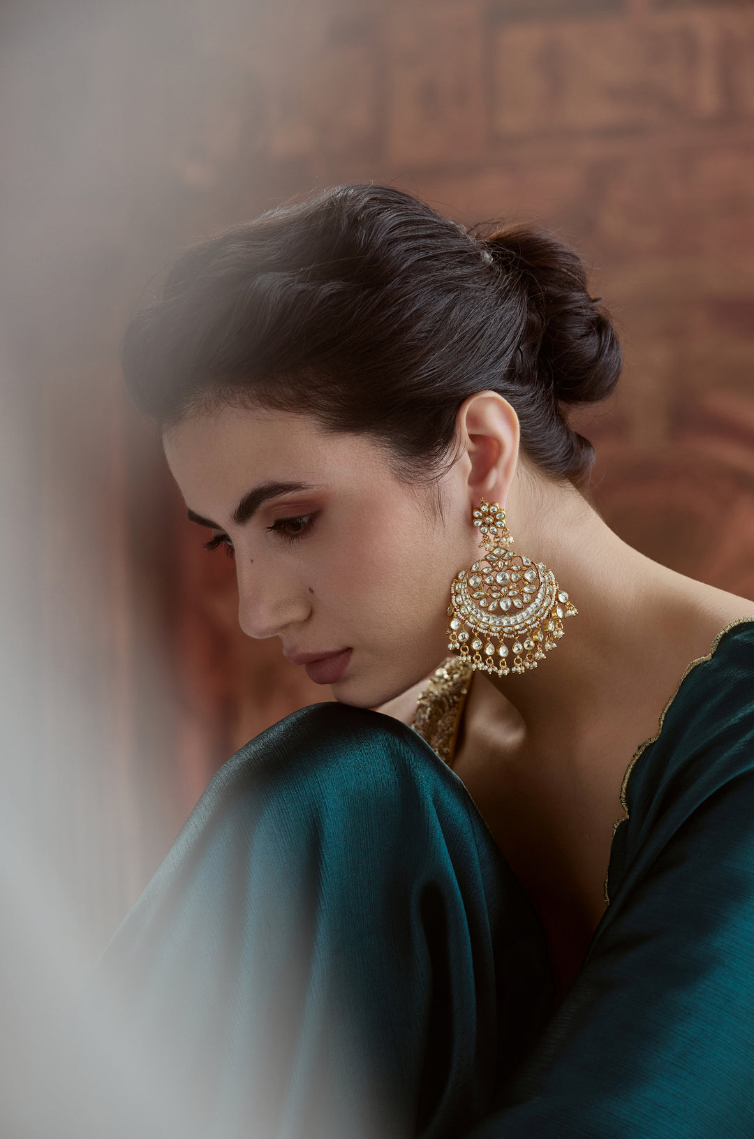 Aafreen Kundan Chandbali Earrings