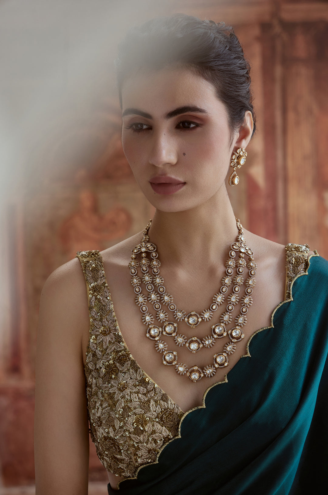 Yaalena Polki Layered Necklace Set