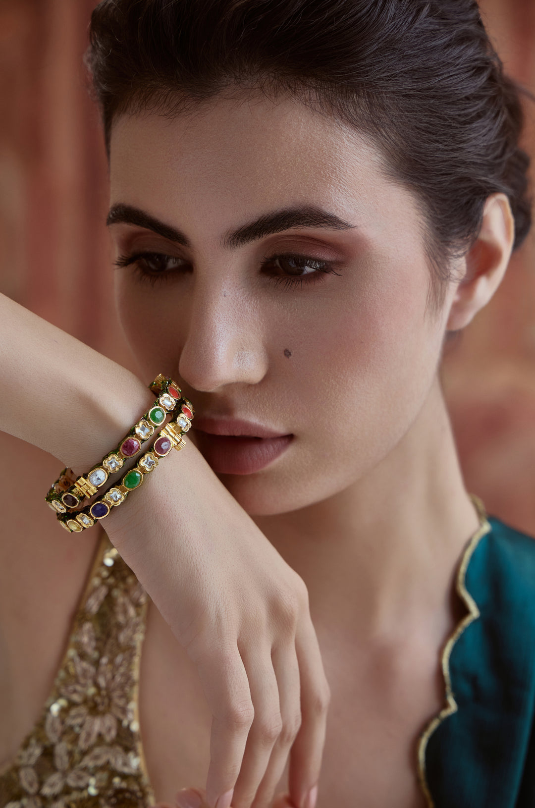 Sahiba Navrattan Kundan Bangles -
