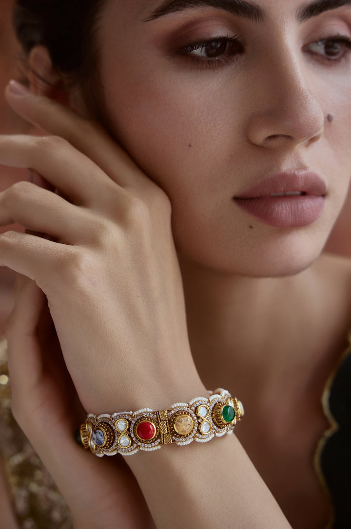 Shree Multicolored Polki Bangle