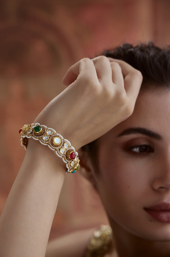 Shree Multicolored Polki Bangle