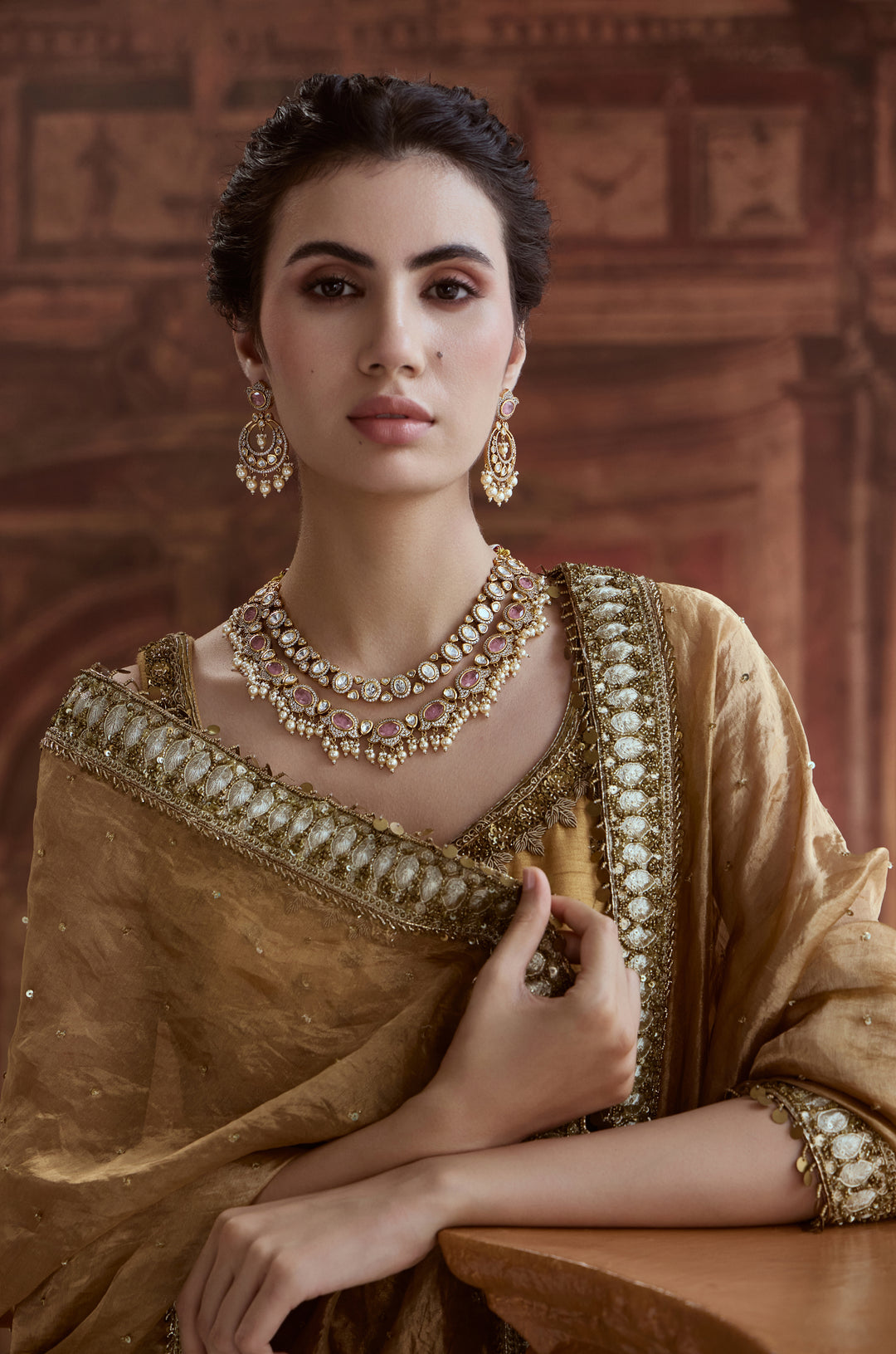 Twisha Polki Layered Necklace Set