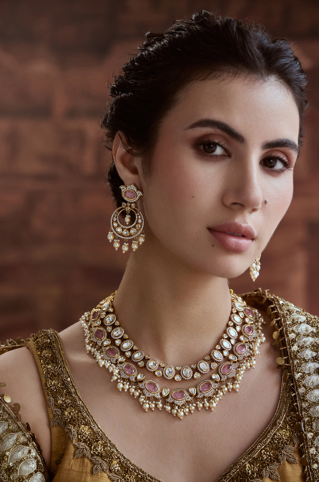 Twisha Polki Layered Necklace Set