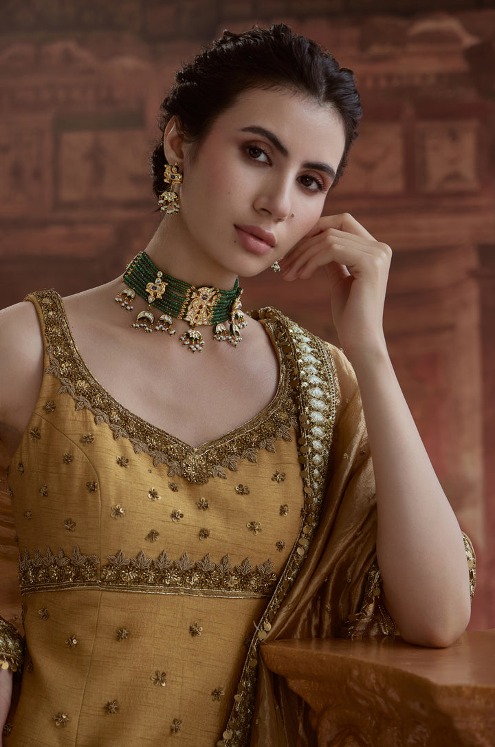 Aaradhya Green Choker Necklace Set