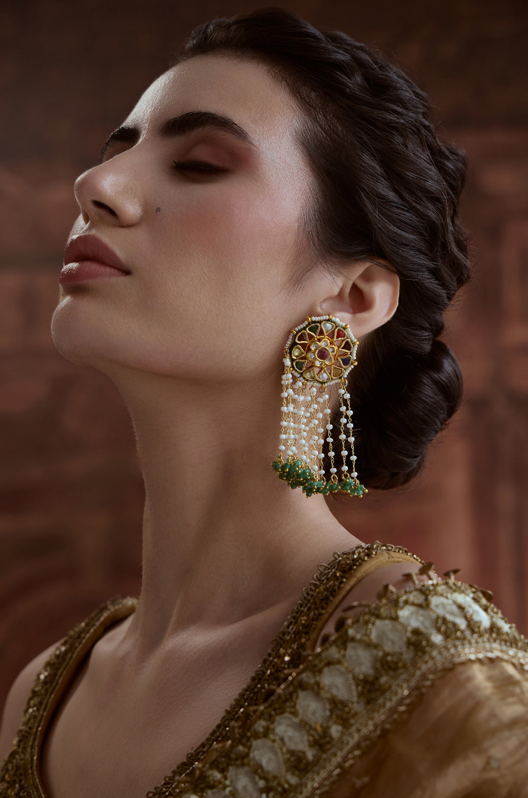 Maitri Multicolored Kundan Earrings