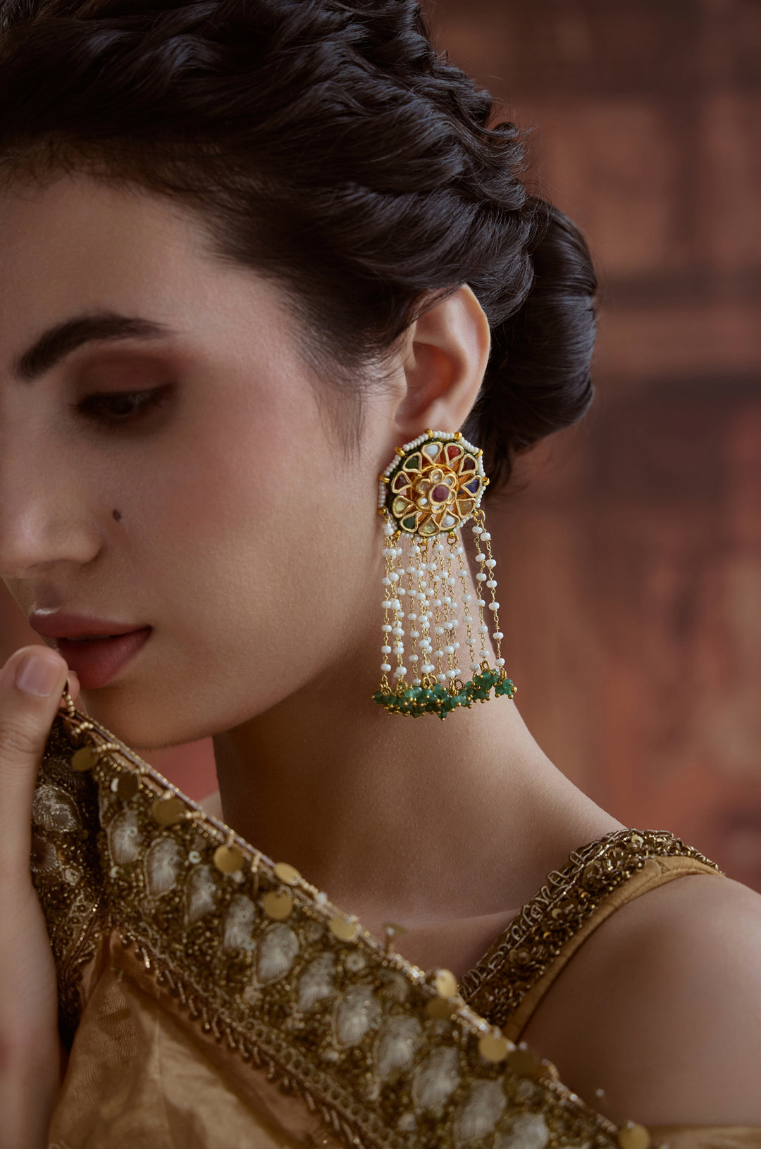 Maitri Multicolored Kundan Earrings