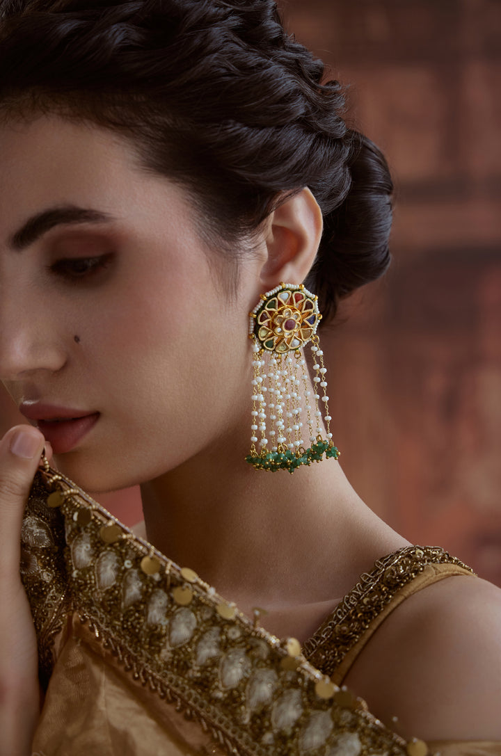 Maitri Multicolored Kundan Earrings