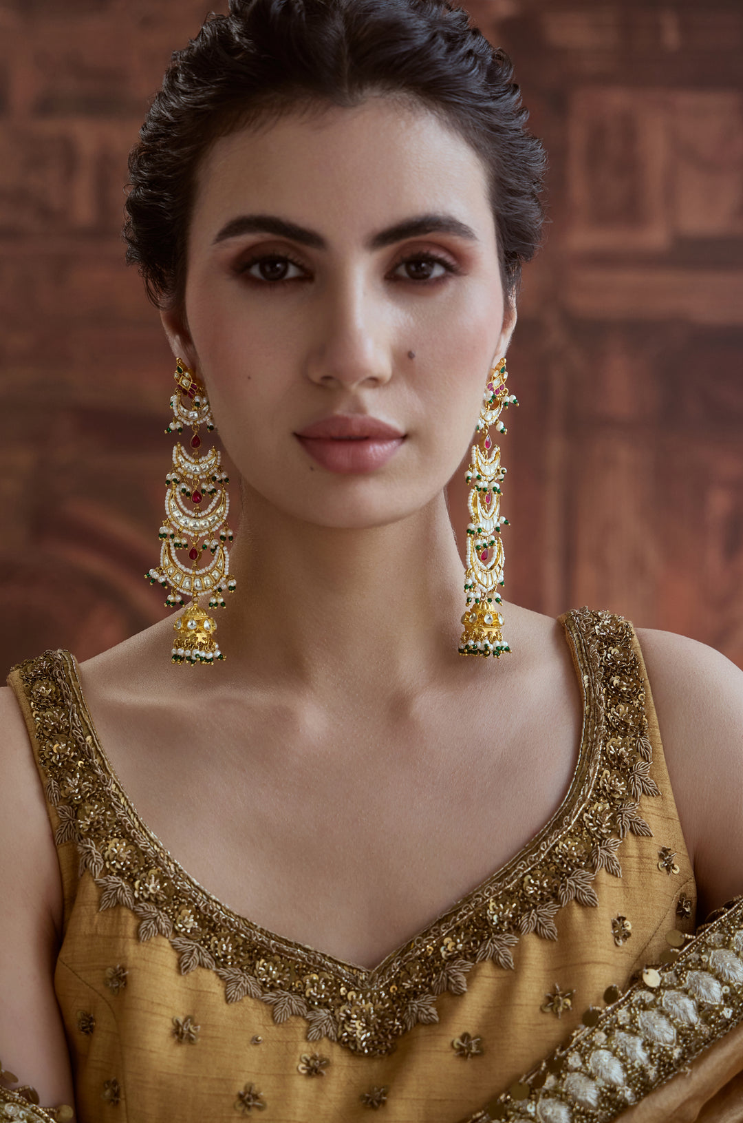 Jispa Kundan Jhumka Earrings