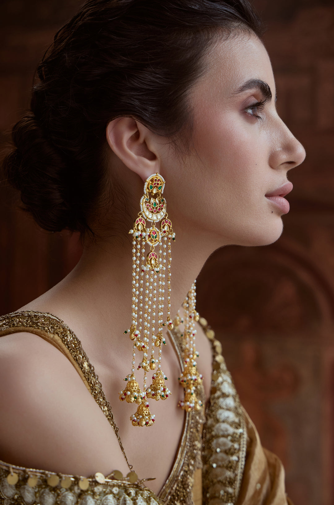 Dilnaar Kundan Jhumka Earrings