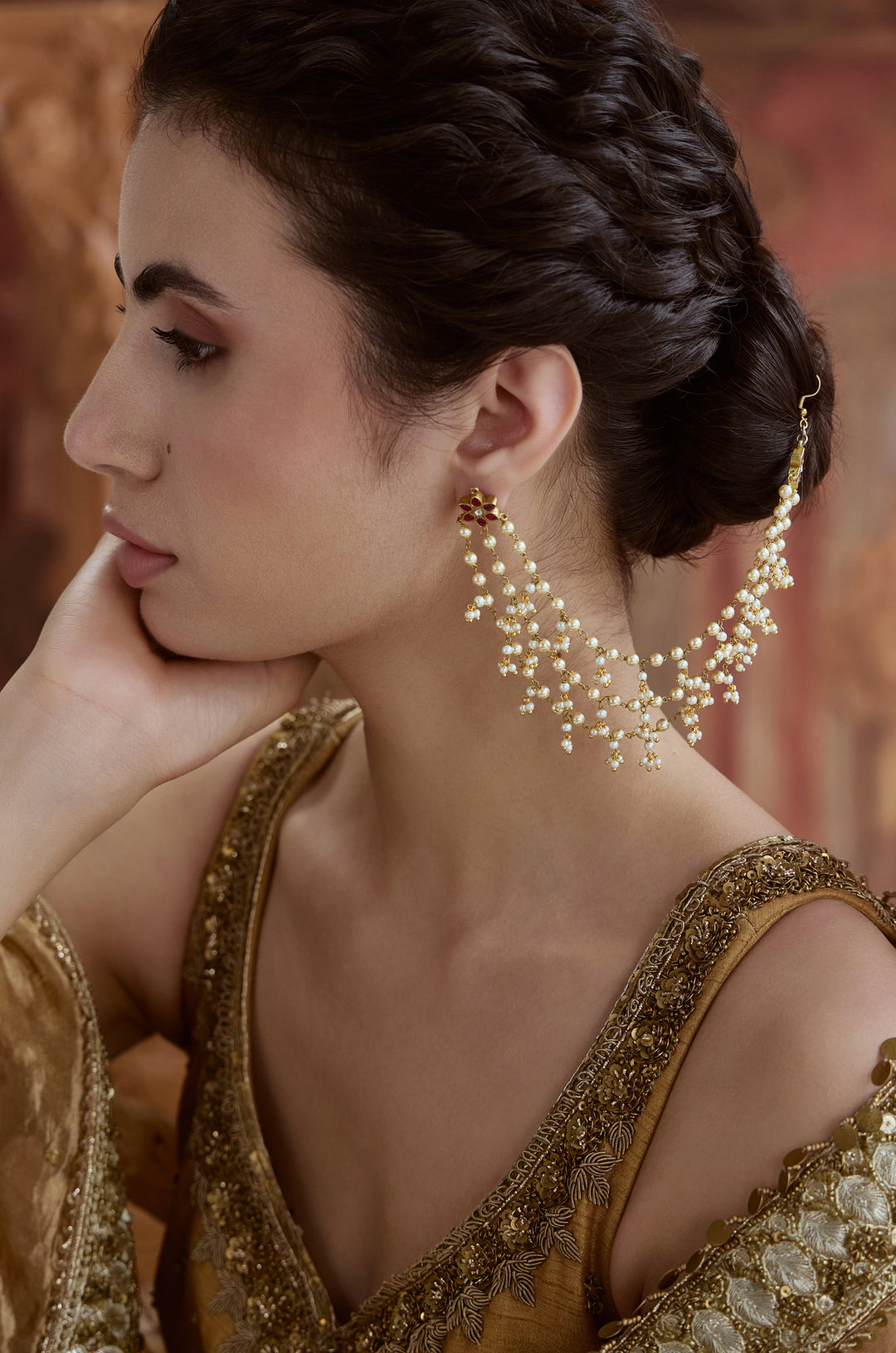 Orenda Pink Kaan Chain Earrings