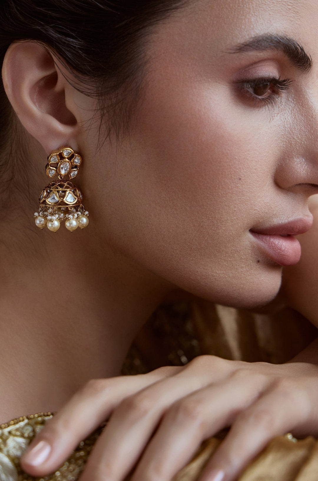Gulnaar Polki Jhumka Earrings
