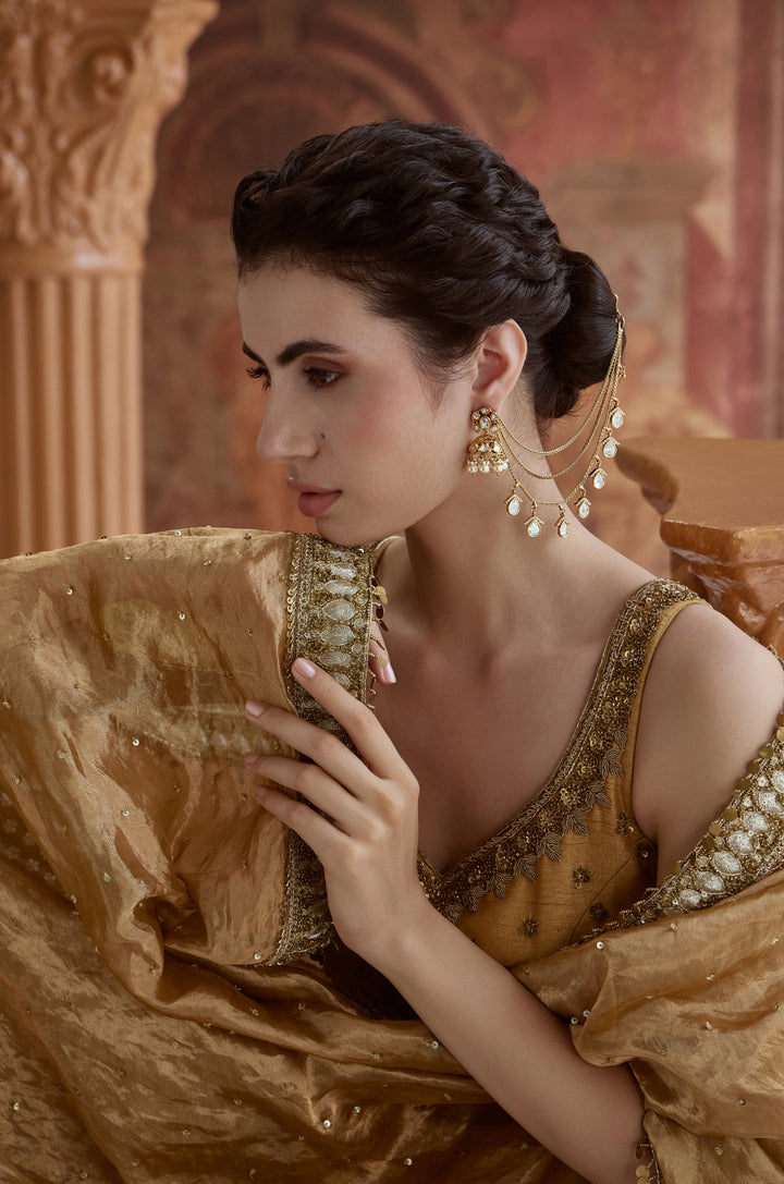 Gulnaar Polki Statement Jhumka Earrings