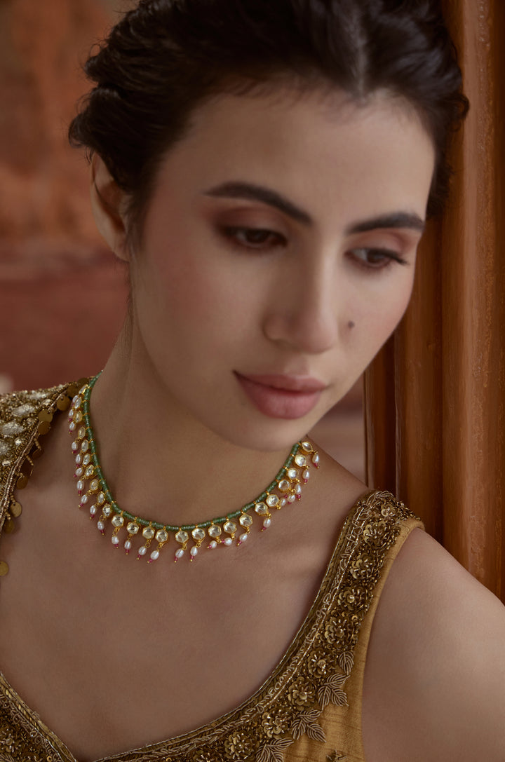 Parizad Mint Kundan Necklace