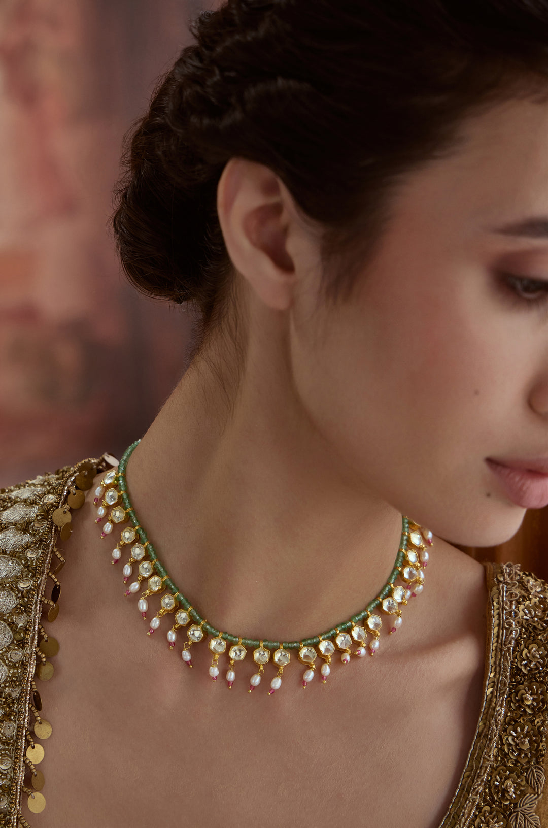 Parizad Mint Kundan Necklace