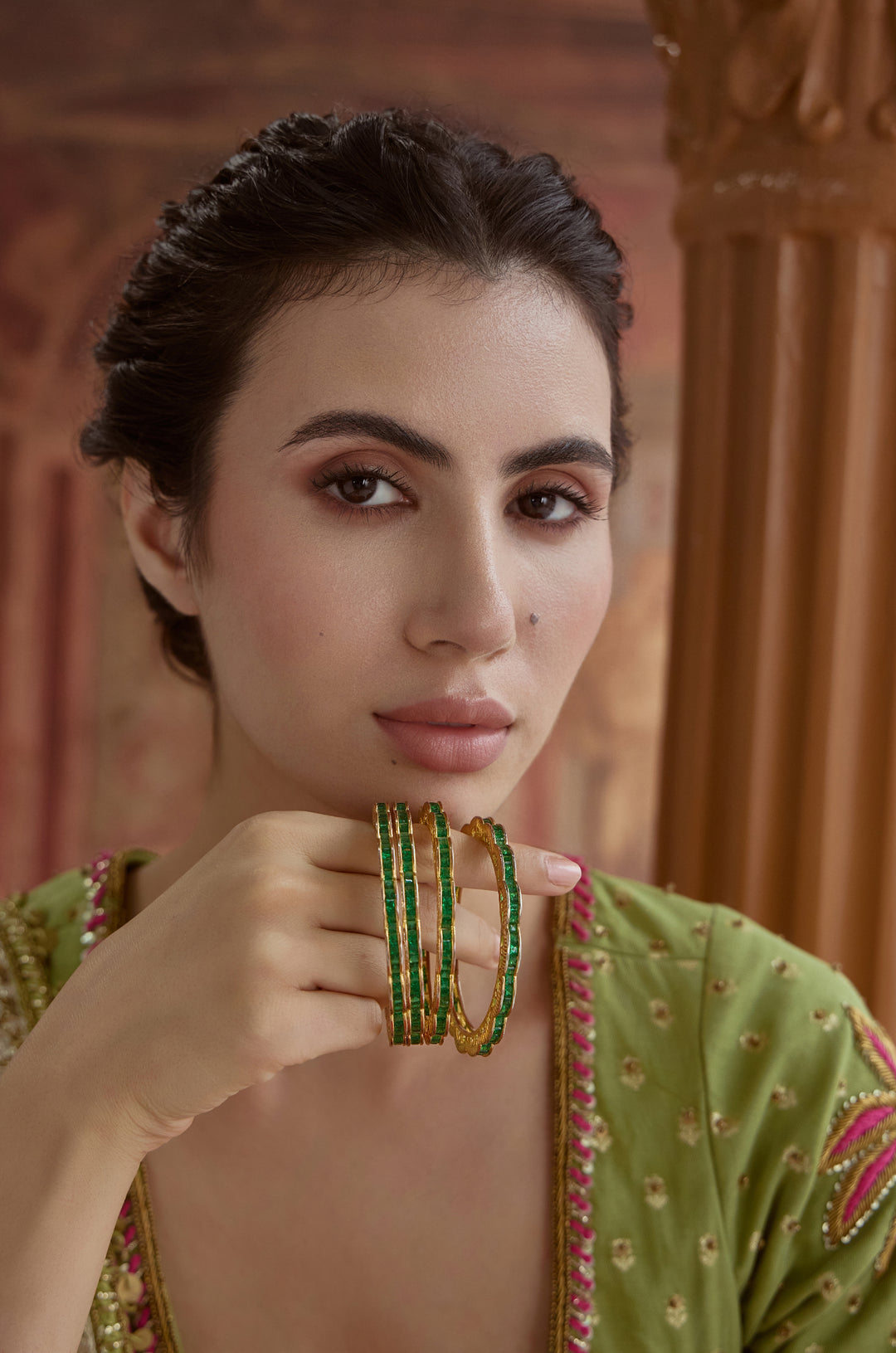 Iravati Green Bangles - Set of 4