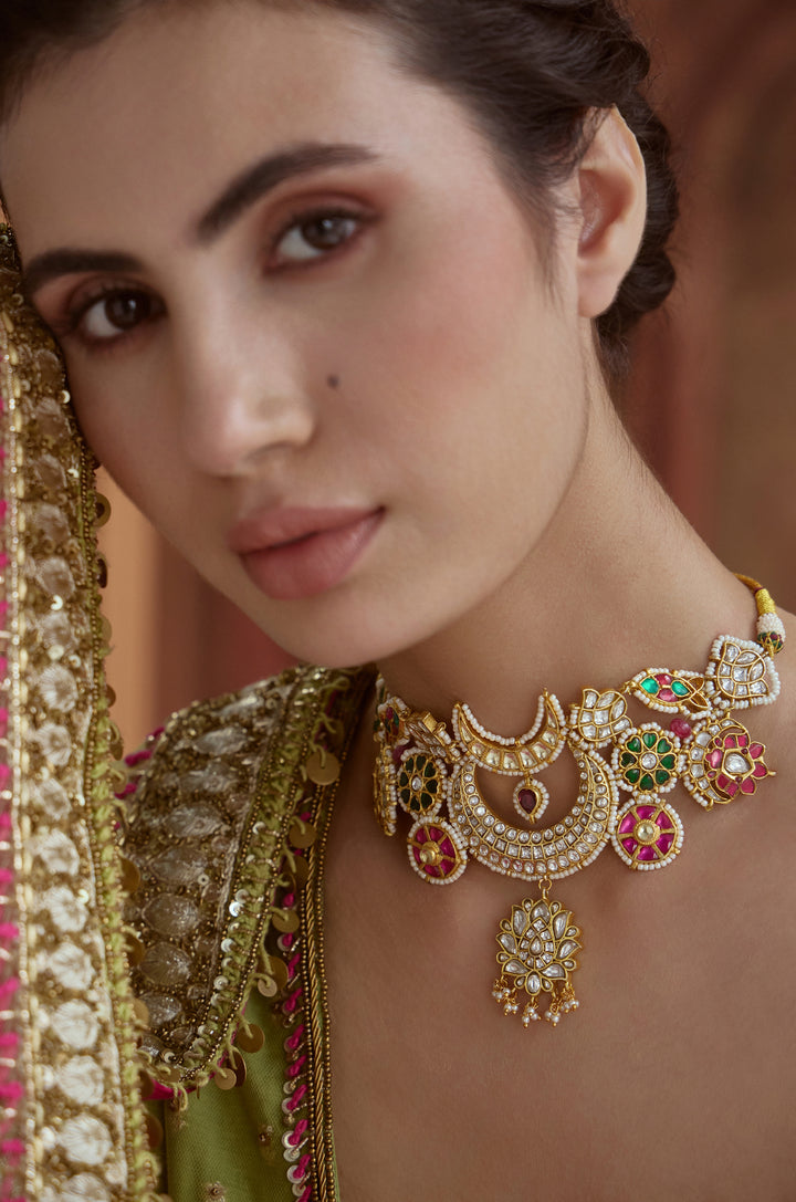 Rabani Multicolored Kundan Necklace