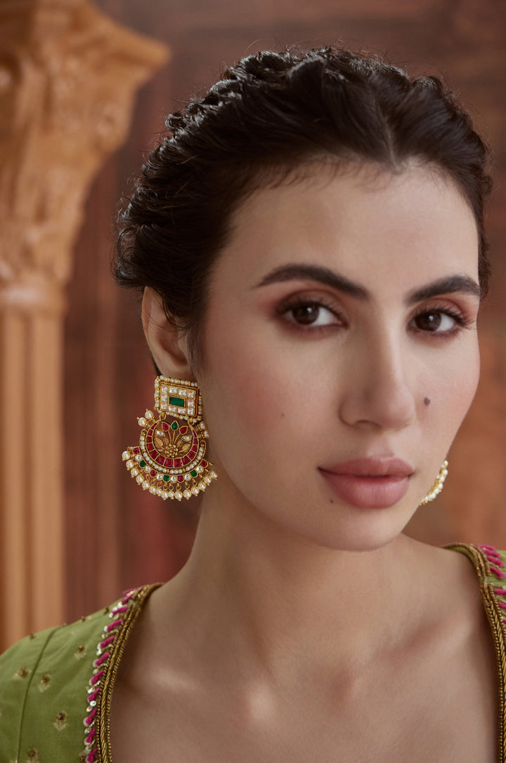 Varnika Multicolored Kundan Earrings
