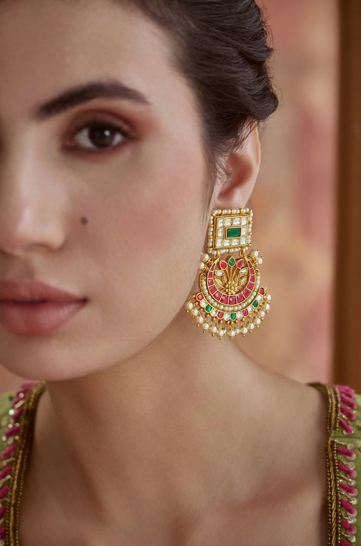 Varnika Multicolored Kundan Earrings