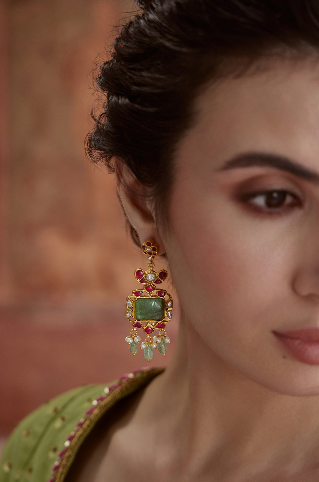 Vanika Mint Kundan Earrings