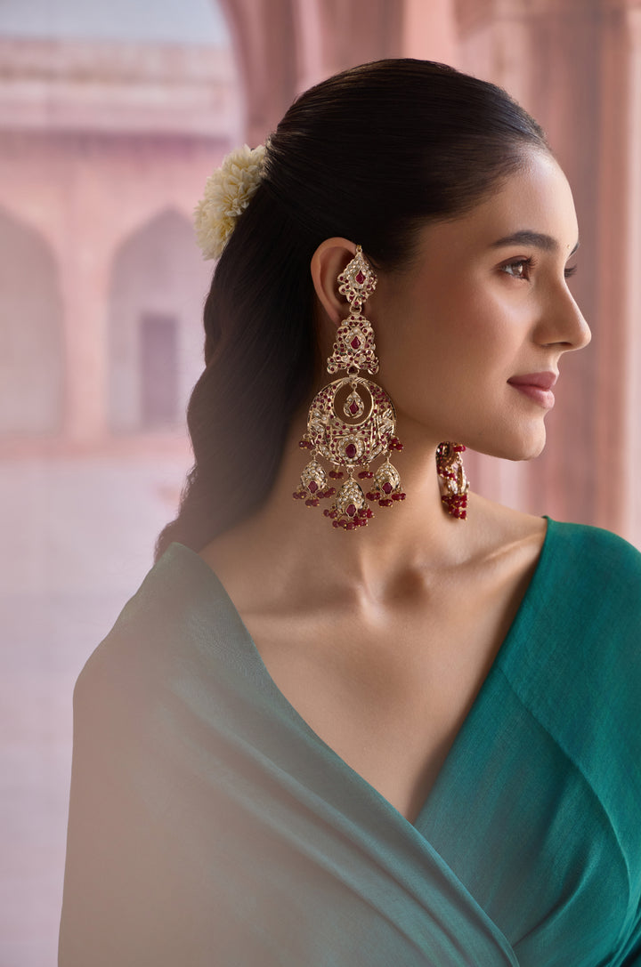 Khushi Red Jadau Earrings