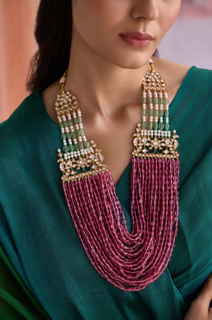 Ishi Pink Kundan Necklace