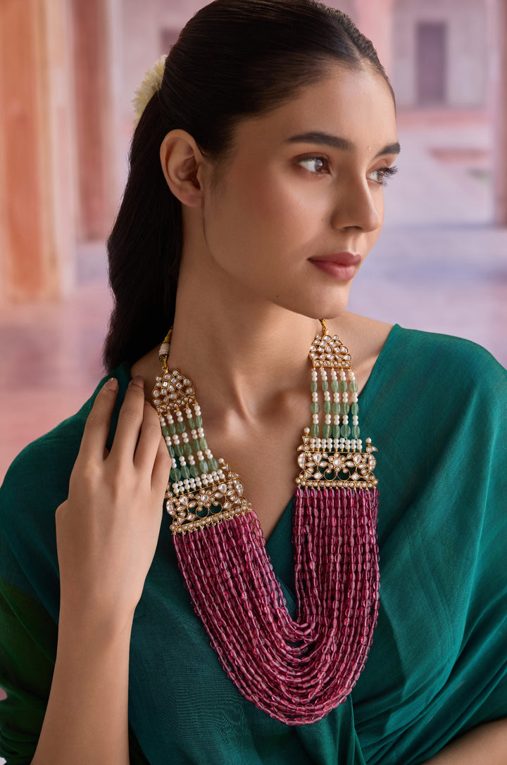 Ishi Pink Kundan Necklace