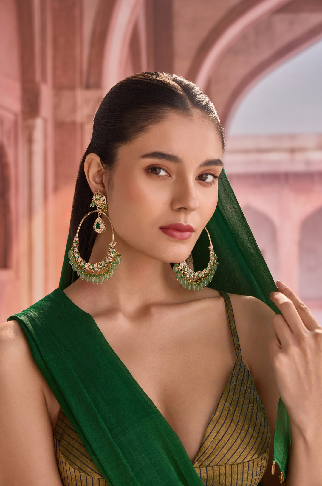 Parizad Mint Jadau Earrings