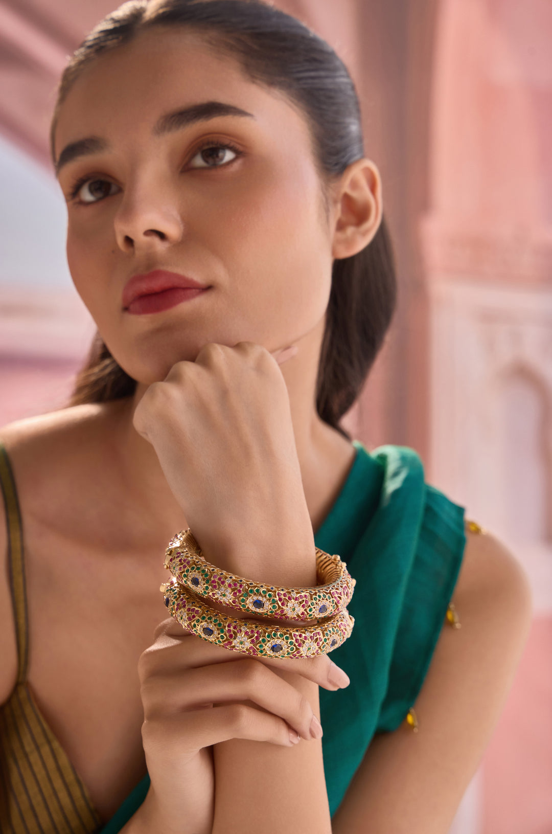 Silvi Multicolored Jadau Bangle