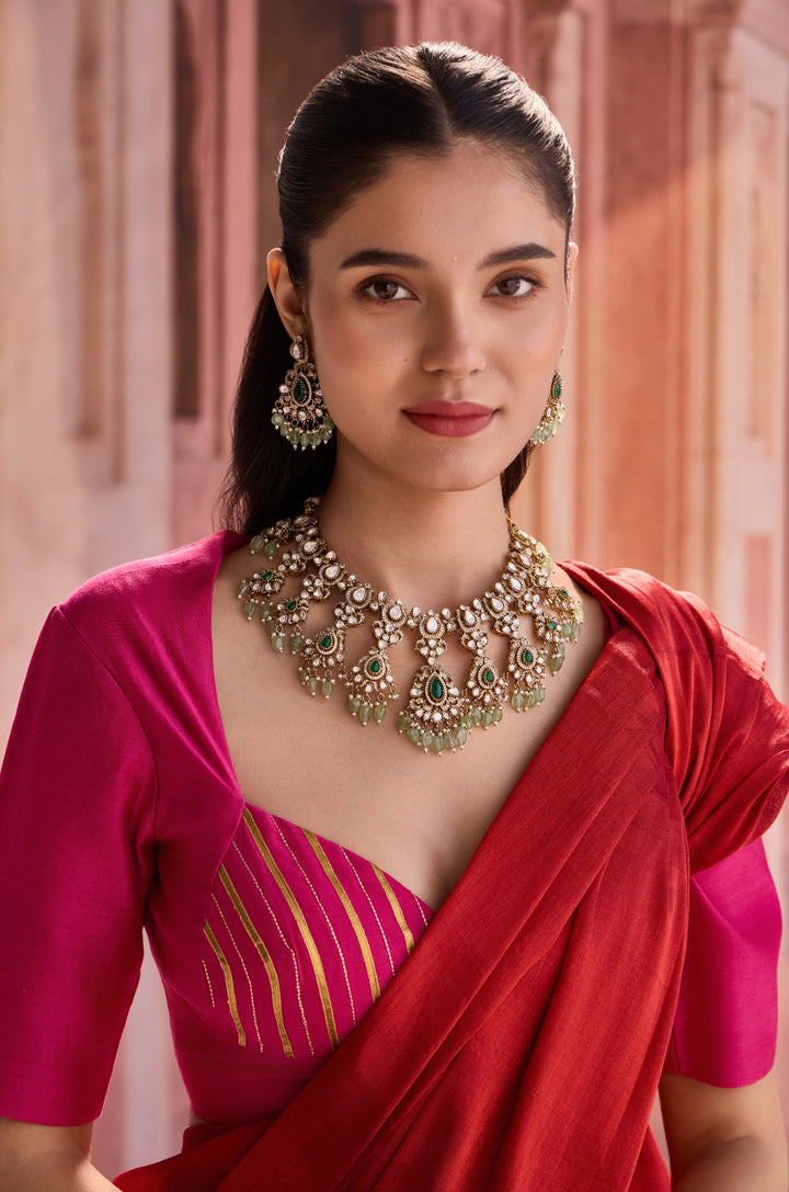 Kani Mint Polki Necklace Set