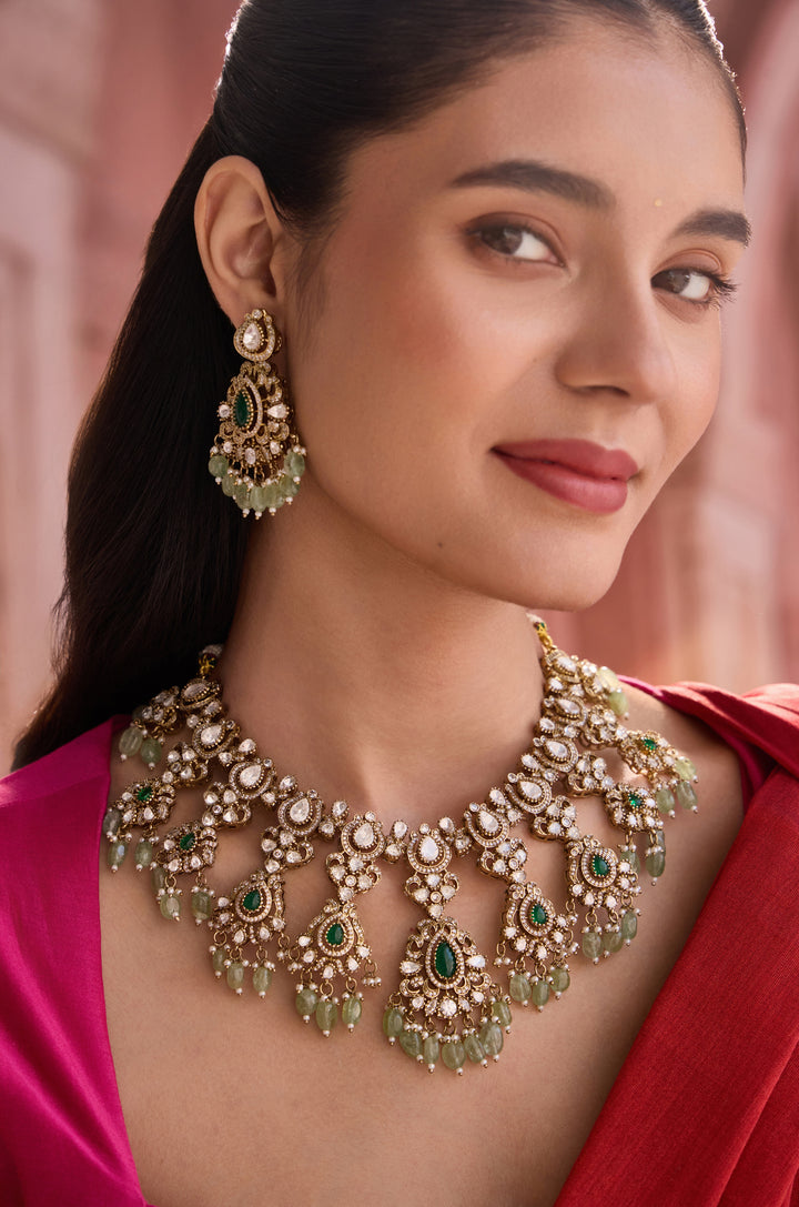 Kani Mint Polki Necklace Set