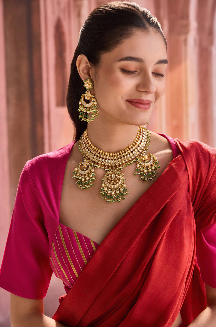 Effat Mint Kundan Necklace Set