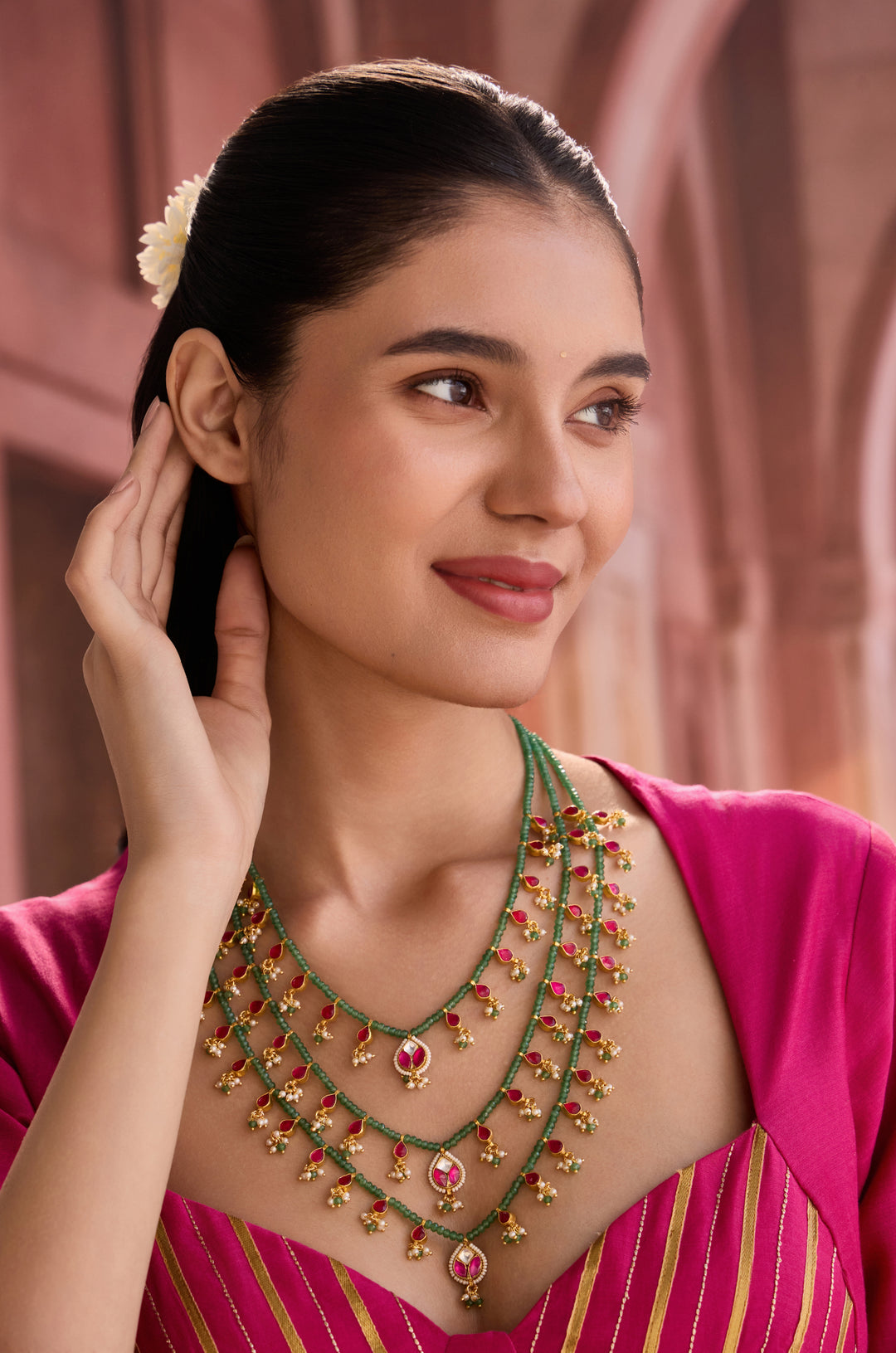 Yasmin Green Layered Necklace