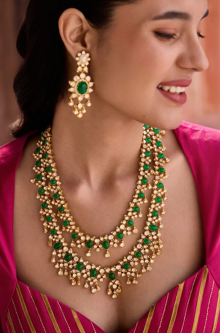 Upasana Silver Polki Necklace Set