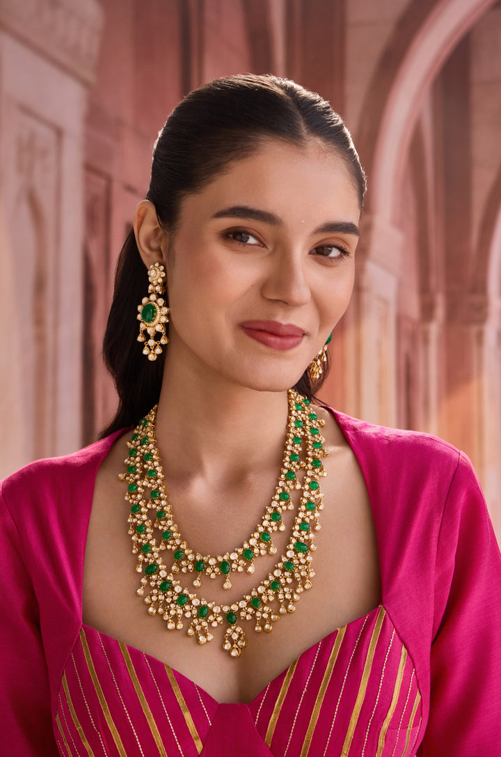 Upasana Silver Polki Necklace Set